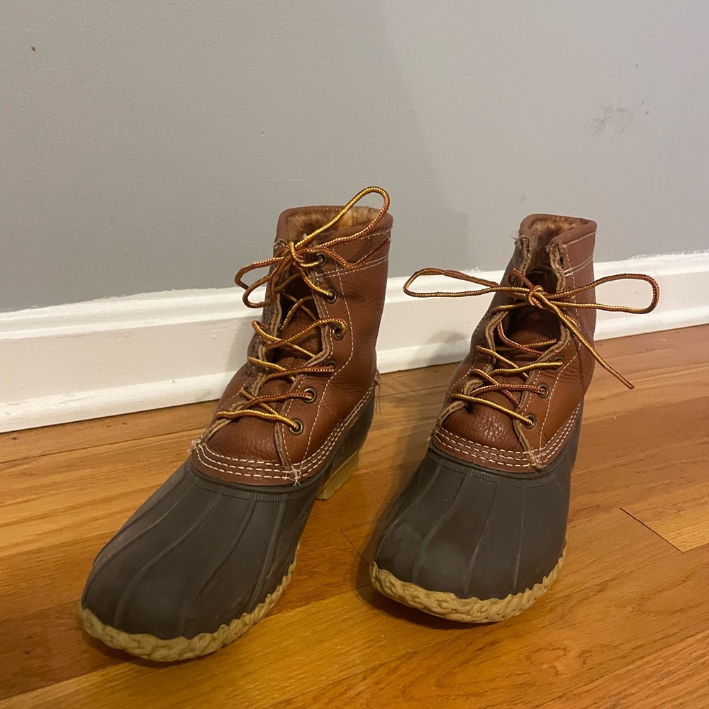 L.L. Bean Brown and Gray Ankle Boots
